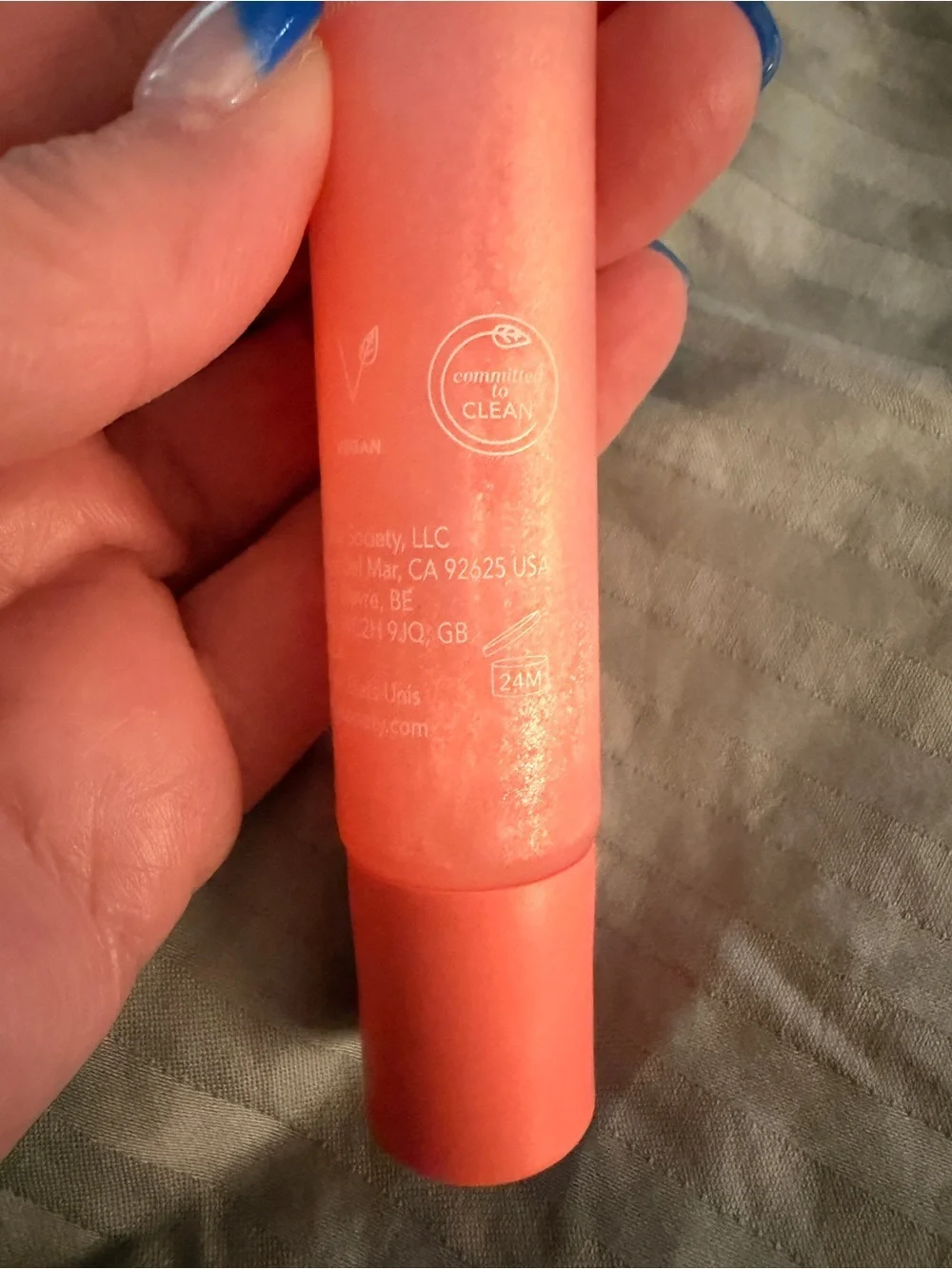 POLITE SOCIETY Polite Pout Glossy Lip Balm in Peach Bellini NEW IN BOX FULL SIZE